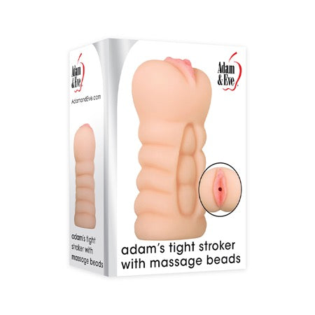 Adam & Eve Adam's Tight Stroker With Massage Beads Vagina Masturbator Sleeve Beige