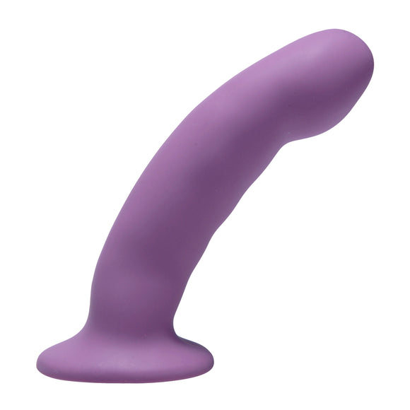 Dongs & Dildos - Curved Purple Silicone Strap On Harness Dildo