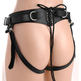 Dildoharness - Leather Corset Back Strap On Dildo Harness