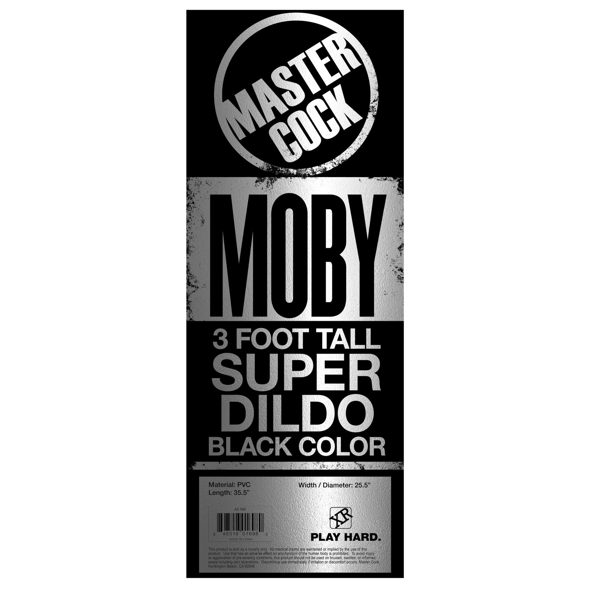 Master Cock Moby Huge 3 Foot Tall Super Dildo Black 64.77 x 64.77