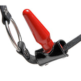 Dildoharness - Premium Locking Leather Cock Ring And Anal Plug Harness