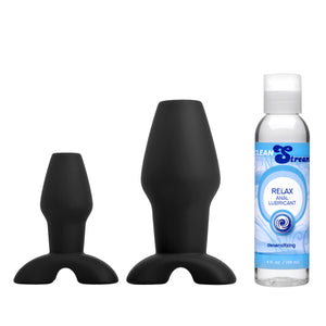 Anal Products - Hollow Anal Plug Trainer Set With Desensitizing Lube