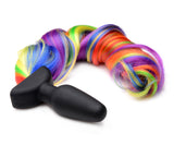 Anal Products - Remote Control Vibrating Rainbow Pony Tail Anal Plug
