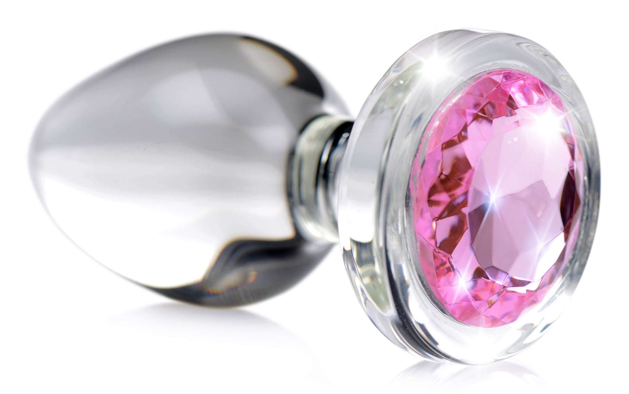 Pink Gem Glass Anal Plug  Dildo.us