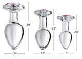 Anal Products - Pink Gem Glass Anal Plug Set