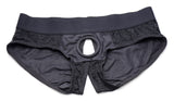 Dildoharness - Lace Envy Black Crotchless Panty Harness