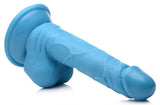 Pop Peckers Colorful Dildo Blue Pink with balls and suction cup