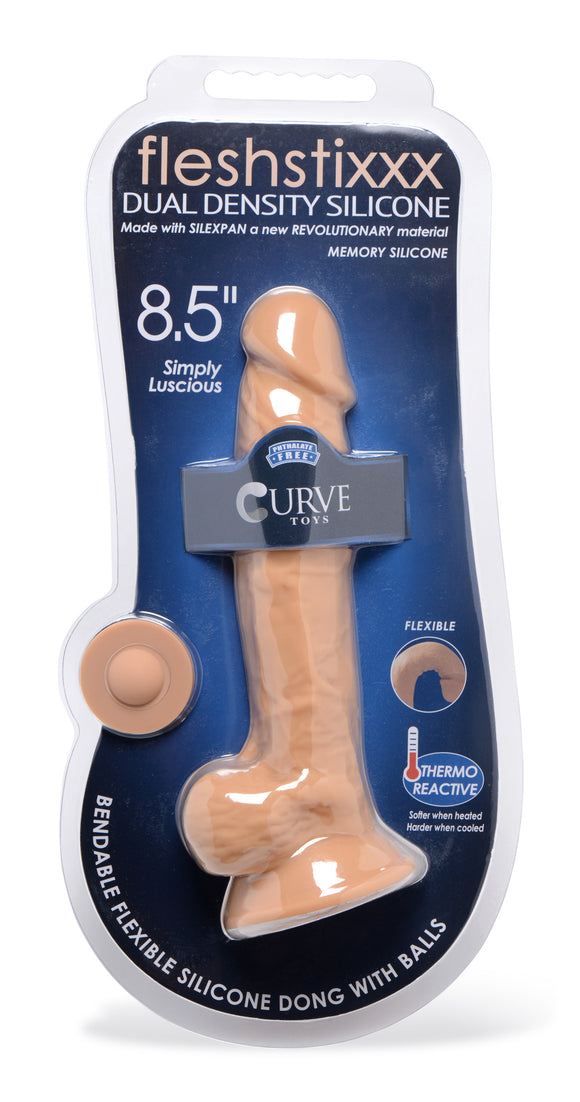 Dongs & Dildos - Silexpan Hypoallergenic Silicone Dildo With Balls - 8.5 Inch
